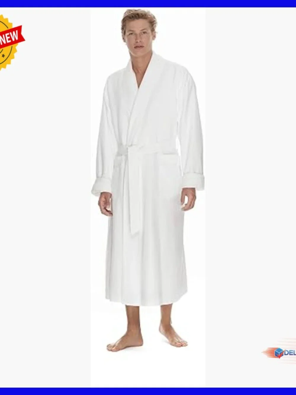 Luxury Plush Microfiber Robe for Men with Pockets Shawl Collar